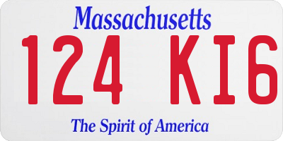 MA license plate 124KI6