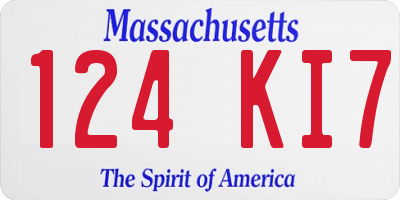 MA license plate 124KI7