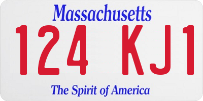 MA license plate 124KJ1