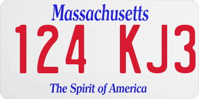 MA license plate 124KJ3