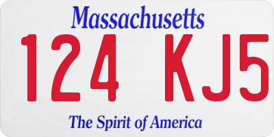 MA license plate 124KJ5