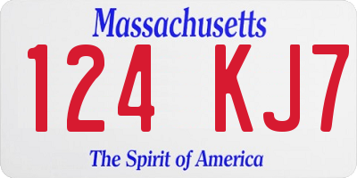 MA license plate 124KJ7