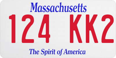 MA license plate 124KK2