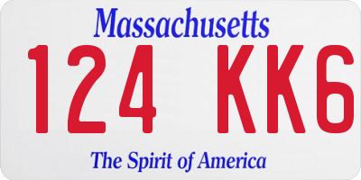 MA license plate 124KK6