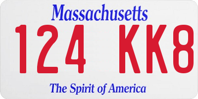 MA license plate 124KK8