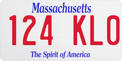 MA license plate 124KL0