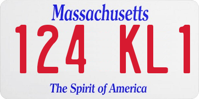 MA license plate 124KL1