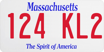 MA license plate 124KL2