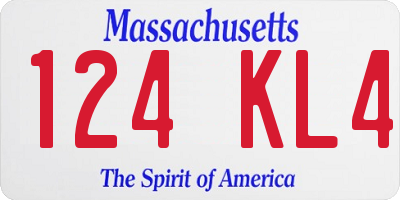 MA license plate 124KL4