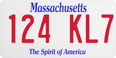 MA license plate 124KL7