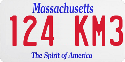 MA license plate 124KM3