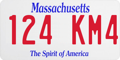 MA license plate 124KM4