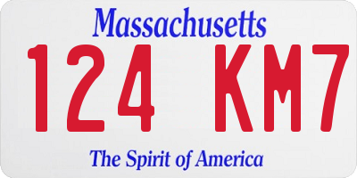 MA license plate 124KM7