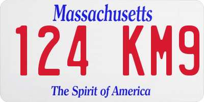 MA license plate 124KM9