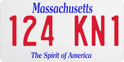 MA license plate 124KN1