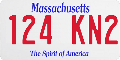 MA license plate 124KN2