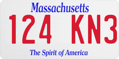 MA license plate 124KN3