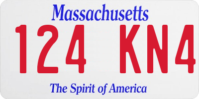 MA license plate 124KN4