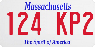 MA license plate 124KP2
