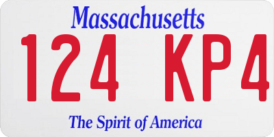 MA license plate 124KP4