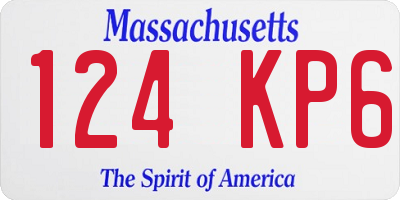 MA license plate 124KP6