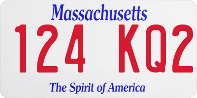 MA license plate 124KQ2