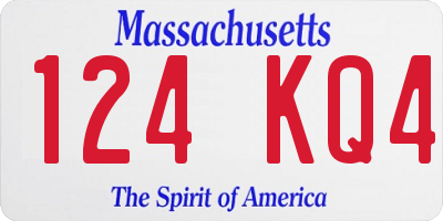MA license plate 124KQ4