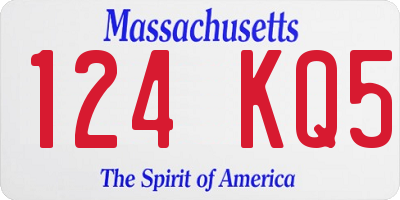 MA license plate 124KQ5