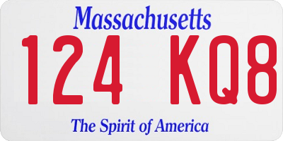 MA license plate 124KQ8
