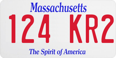 MA license plate 124KR2
