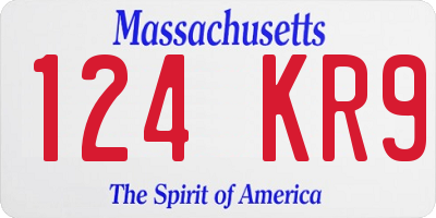 MA license plate 124KR9
