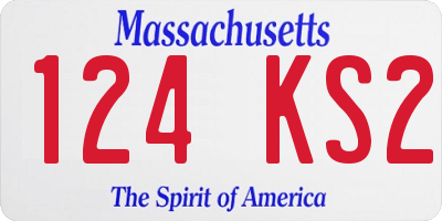MA license plate 124KS2