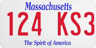 MA license plate 124KS3