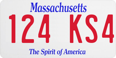MA license plate 124KS4
