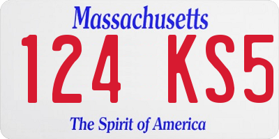 MA license plate 124KS5
