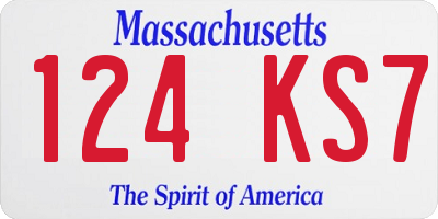 MA license plate 124KS7