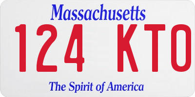 MA license plate 124KT0