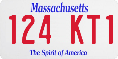 MA license plate 124KT1