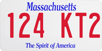 MA license plate 124KT2