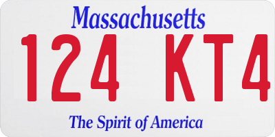MA license plate 124KT4