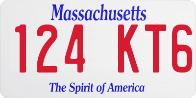 MA license plate 124KT6