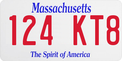 MA license plate 124KT8