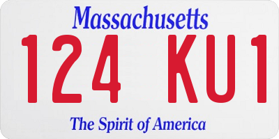 MA license plate 124KU1