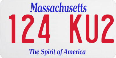 MA license plate 124KU2