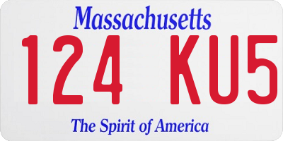 MA license plate 124KU5