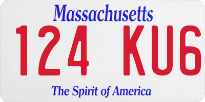 MA license plate 124KU6