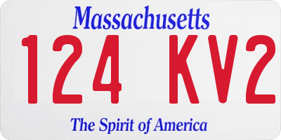 MA license plate 124KV2