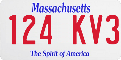 MA license plate 124KV3
