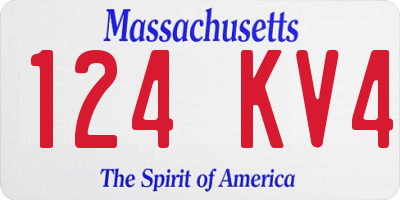 MA license plate 124KV4