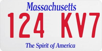 MA license plate 124KV7